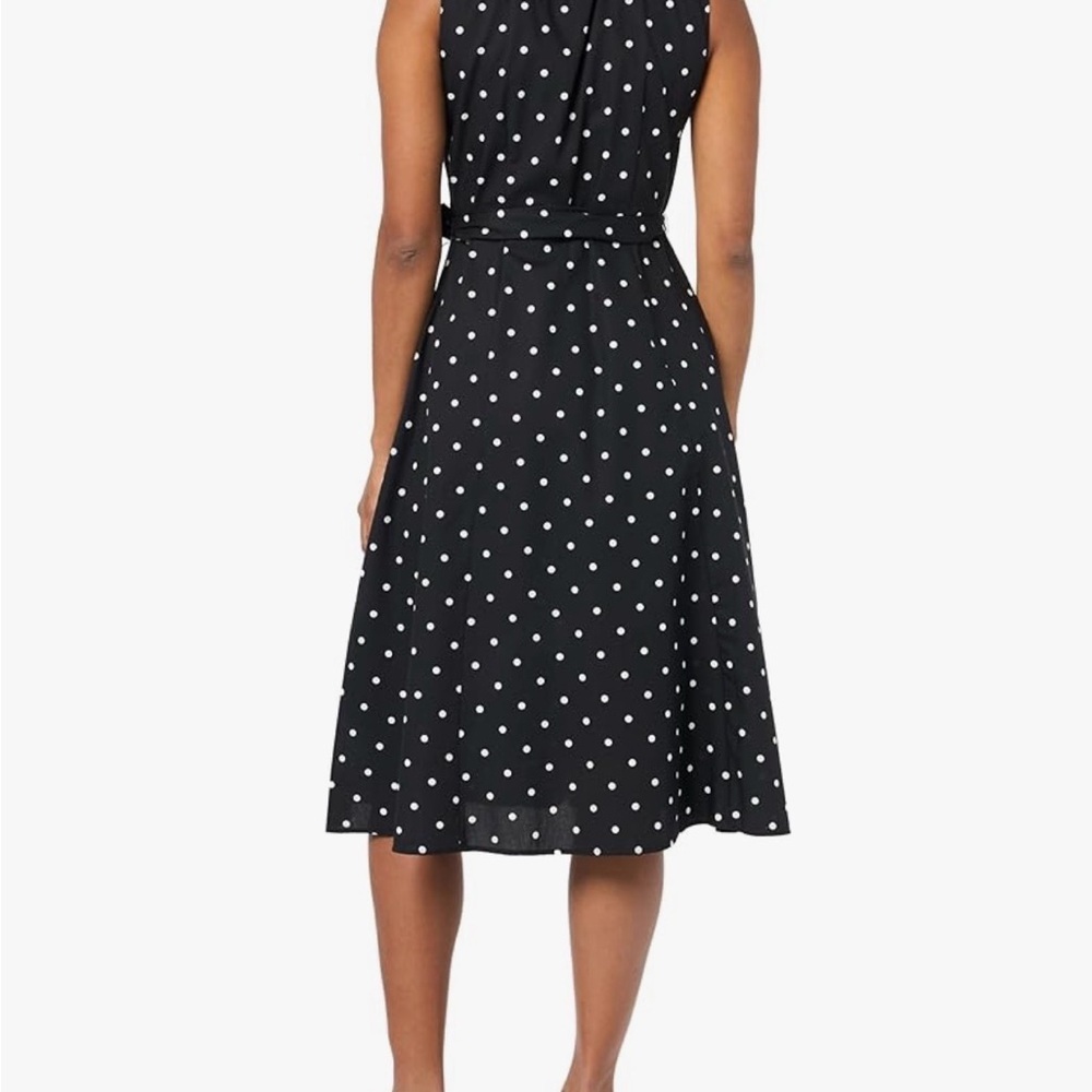 SOLD- Tommy Hilfiger 100% Cotton Black and White Polka Dot Midi Dress - Picture 2 of 9
